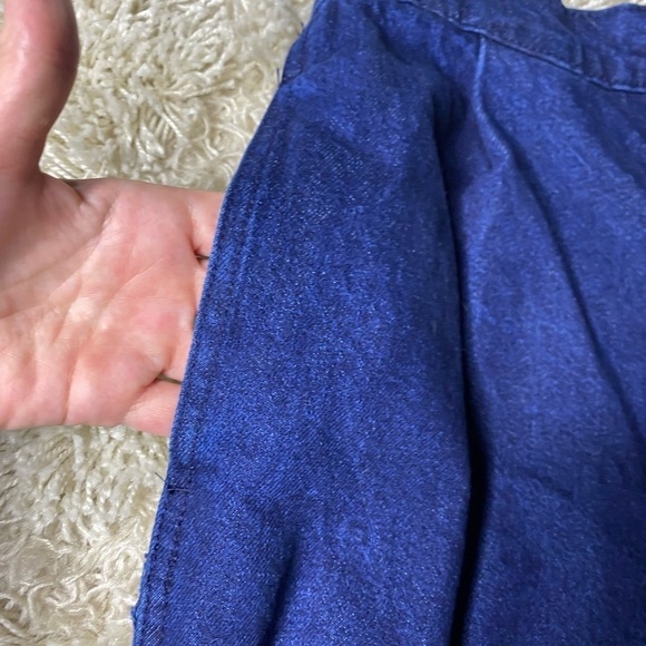 Zara trf Denim Dark Wash High Waist Wide Leg Paper Bag Waist Jeans Size 4 *Flaw - Picture 4 of 7